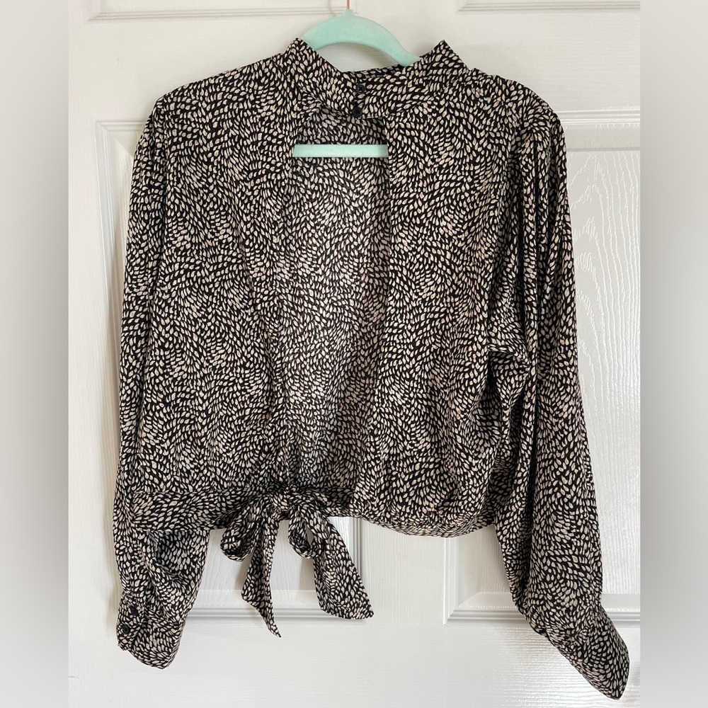 Banana Republic Faux neck open back tie top